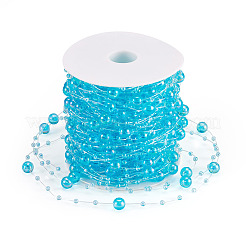 Acrylic Round Beaded Link Chains&nbsp;DIY-MB0007-001D