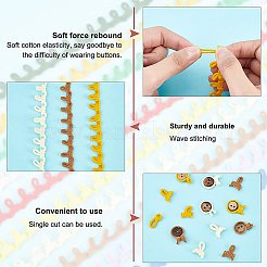 20 Yards 10 Colors Chinlon Braid Trims with Elastic Button Loops&nbsp;SRIB-BC0001-04