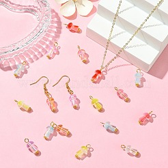 80Pcs 8 Colors Glass Pendants&nbsp;PALLOY-CJ00150
