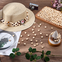 Unfinished Natural Wood European Beads&nbsp;WOOD-PH0009-04E