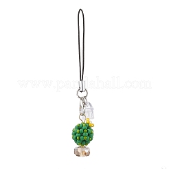 Christmas Theme Glass Seed & PVC Mobile Dustproof Plugs Pendant Decorations&nbsp;HJEW-MZ00338-03