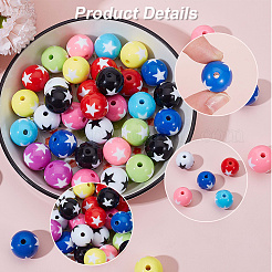 100Pcs 10 Colors Opaque Acrylic Beads&nbsp;SACR-SP0001-15
