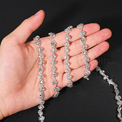 3.7M Flower Glass Rhinestone and Iron Cup Chain&nbsp;DIY-GL0006-10