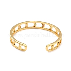 Colorful Cubic Zirconia Moon Hollow Out Cuff Bangle&nbsp;BJEW-I298-14G