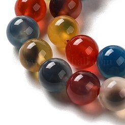 Natural Dyed & Heated Runny Agate Beads Strands&nbsp;G-K356-A01-01