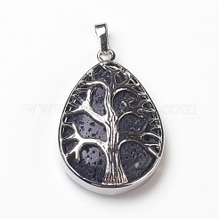 Natural Lava Rock Pendants&nbsp;G-P378-A