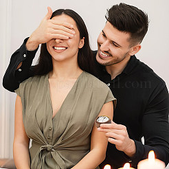 Round Wooden Couple Ring Storage Boxes with Velvet Inside&nbsp;AJEW-WH0513-26C