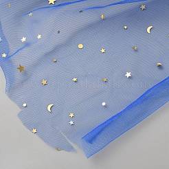 10 Yards PVC Star & Moon Pattern Polyester Mesh Fabrics&nbsp;DIY-WH0061-012A