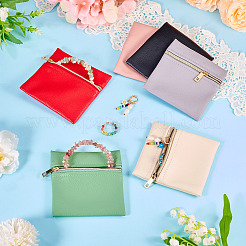 6Pcs 6 Colors Imitation Leather Jewelry Storage Zipper Bags&nbsp;ABAG-TA0001-66B