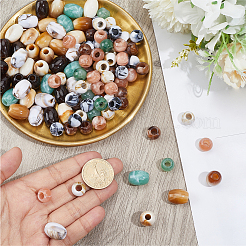150Pcs 2 Styles Opaque Acrylic European Beads&nbsp;OACR-PA0001-70