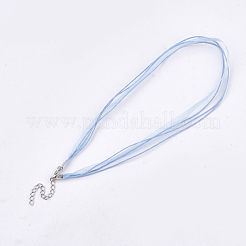 Waxed Cord and Organza Ribbon Necklace Making&nbsp;NCOR-T002-168