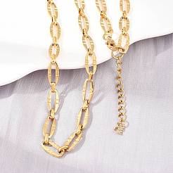 304 Stainless Steel Oval Link Chain Bracelet & Necklace Jewelry Sets&nbsp;SJEW-L199-03G