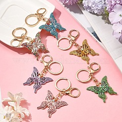 Butterfly Alloy Rhinestone Keychain&nbsp;KEYC-YW00114-01