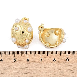 Oval Brass Stud Earrings&nbsp;KK-U058-65G