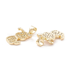 Brass Micro Pave Cubic Zirconia Pendants&nbsp;KK-D067-06G-RS