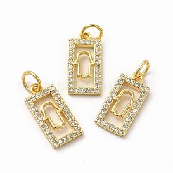 Rack Plating Brass Micro Pave Cubic Zirconia Pendants&nbsp;ZIRC-K089-06G
