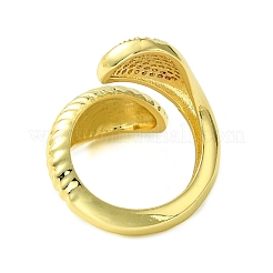 Brass Micro Pave Cubic Zirconia Open Cuff Rings&nbsp;RJEW-K256-04G