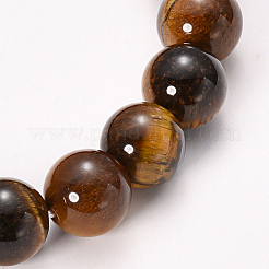 Natural Tiger Eye Beaded Stretch Bracelets&nbsp;BJEW-Q692-13-8mm