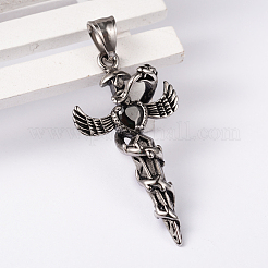 304 Stainless Steel Big Pendants with Rhinestone&nbsp;STAS-K027-M