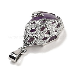 Natural Amethyst Teardrop Pendants&nbsp;G-G112-03P-13