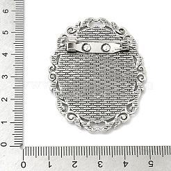 Vintage Tibetan Alloy Brooch Cabochon Bezel Settings&nbsp;X-PALLOY-O037-08AS
