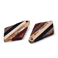 Transparent Resin & Walnut Wood Pendants&nbsp;RESI-TAC0017-06-B01