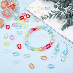 490Pcs 7 colors Transparent Acrylic Linking Rings&nbsp;TACR-PH0001-24