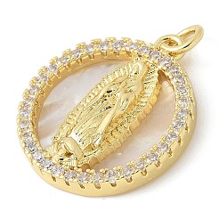 Brass Micro Pave Cubic Zirconia Pendants&nbsp;KK-K298-29C-G