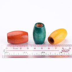 Mixed Lead Free Oval Natural Wood Beads&nbsp;X-WOOD-S619-M-LF