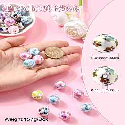 50Pcs AB Color Printed Opaque Acrylic Beads&nbsp;OACR-CJ0002-27