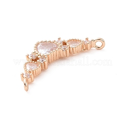 Brass Pave Clear Cubic Zirconia Connector Charms&nbsp;ZIRC-K088-19KCG