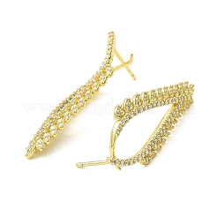 Hollow Leaf Brass Stud Earrings&nbsp;EJEW-L270-15G