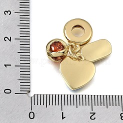 Brass Micro Pave Clear Cubic Zirconia and Enamel European Dangle Charms&nbsp;CU-CBAA556-02B