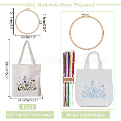 Flower Pattern DIY Canvas Women's Shoulder Bag Making Kits&nbsp;DIY-WH0349-356A