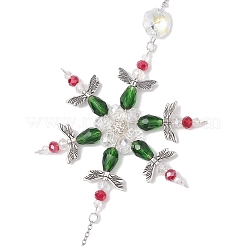 Christmas Glass Snowflake Pendant Decoration&nbsp;HJEW-TA00230