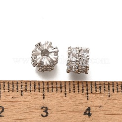 Rack Plating Brass Micro Pave Clear Cubic Zirconia Beads&nbsp;KK-H508-19P
