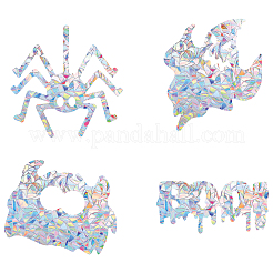 16Sheets 4 Style Waterproof PVC Colored Laser Stained Window Film Adhesive Stickers&nbsp;DIY-WH0256-058