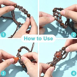 4Pcs 2 Colors Waxed Cotton Macrame Pouch Empty Stone Holder for Link Braclets Making&nbsp;BJEW-CJ0001-03