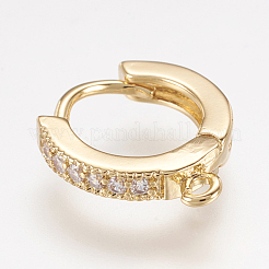 Brass Huggie Hoop Earring Findings&nbsp;X-KK-L152-20
