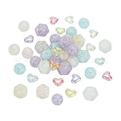 45pcs 3 styles Transparent Crackle Acrylic Beads&nbsp;TACR-PH0001-76