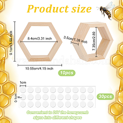 10Pcs Hexagon Wooden Dessert Cupcake Organizer Holder&nbsp;ODIS-GA0001-49