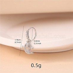 Halloween Theme Ghost Brass Micro Pave Clear Cubic Zirconia Hoop Nose Rings with Charms&nbsp;FS-WG363C1-07