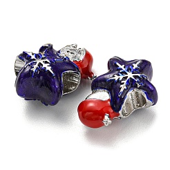 Christmas Brass Enamel European Beads&nbsp;KK-D038-09P