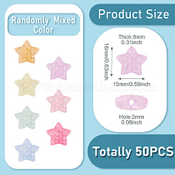 50Pcs Luminous Transparent Acrylic Beads&nbsp;LACR-TA0001-08