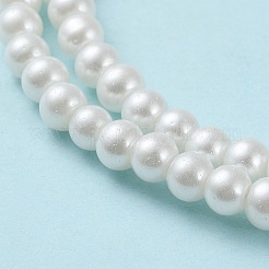 Baking Paint Pearlized Glass Pearl Round Bead Strands&nbsp;X-HY-Q003-4mm-01