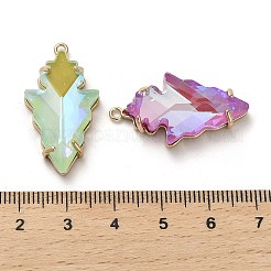 Glass with Golden Brass Pendants&nbsp;GLAA-G111-09G