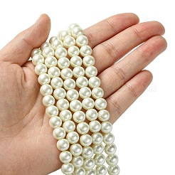 Eco-Friendly Dyed Glass Pearl Round Beads Strands&nbsp;HY-A002-8mm-RB-M