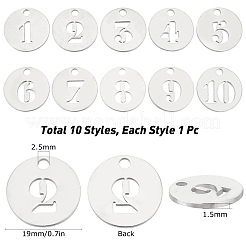10Pcs 304 Stainless Steel Pendants&nbsp;STAS-SC0002-16P