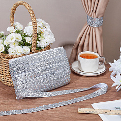 Polyester with PVC Paillette Lace Trim Ribbon&nbsp;OCOR-WH0101-91B