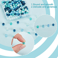 200Pcsg Ocean Mix Pearlized Glass Pearl Beads&nbsp;HY-HY0001-03B